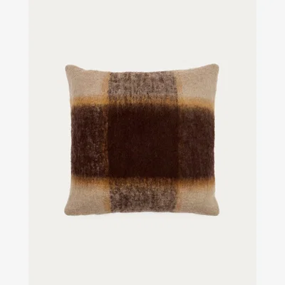 Kave Home Maro check cushion cover grey and brown 45 x 45cm