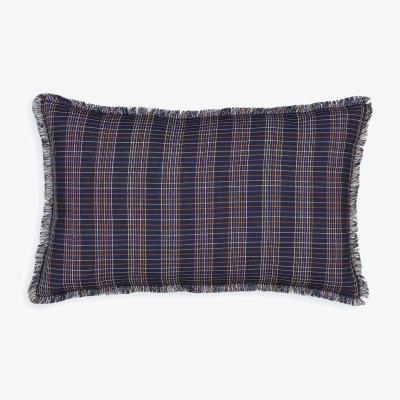 La Redoute Melilas Rectangular Checked Cotton & Linen Cushion Cover