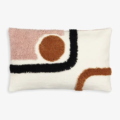La Redoute Joan Retro Tufted Rectangular Cotton Cushion Cover