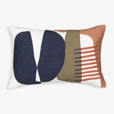 La Redoute Ricochet Abstract 100% Cotton Rectangular Cushion Cover