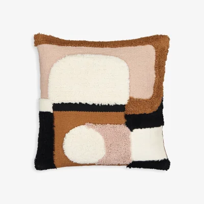 La Redoute Joan Retro Tufted Square 40 x 40cm Cotton Cushion Cover