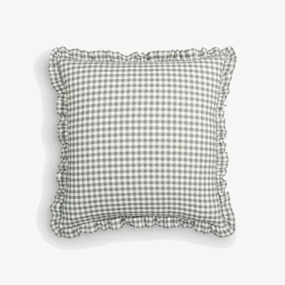 La Redoute Georgette Gingham Washed Cotton Cushion Cover
