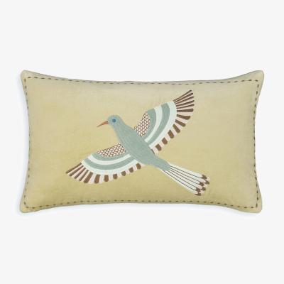 La Redoute Afti Bird Rectangular 100% Cotton Velour Cushion Cover