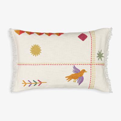 La Redoute Alvarao Embroidered 100% Cotton Rectangular Cushion Cover