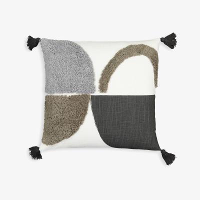 La Redoute Comoe Graphic Tufted Tassel Square 40 x 40cm Cotton Cushion Cover