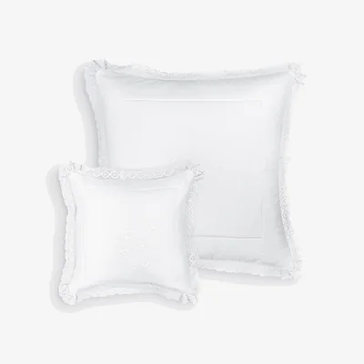 La Redoute Oyena Embroidered Cotton Cushion Cover with Ruffles