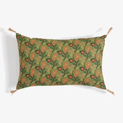 La Redoute Aldea Cushion Cover 30x50cm with Green Background