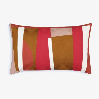 La Redoute Scolto Embroidered Graphic 100% Cotton Rectangular Cushion Cover