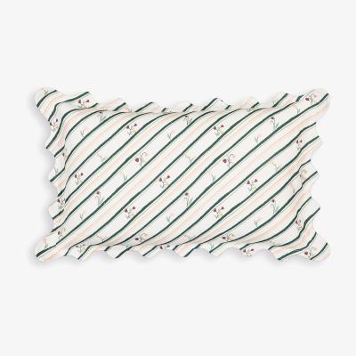 La Redoute Nida Floral Striped Cotton and Linen Rectangular Cushion Cover