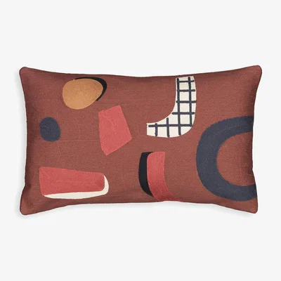 La Redoute Walter Graphic 100% Cotton Rectangular Cushion Cover