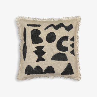 La Redoute Sokobe Abstract Square 100% Linen Cushion Cover