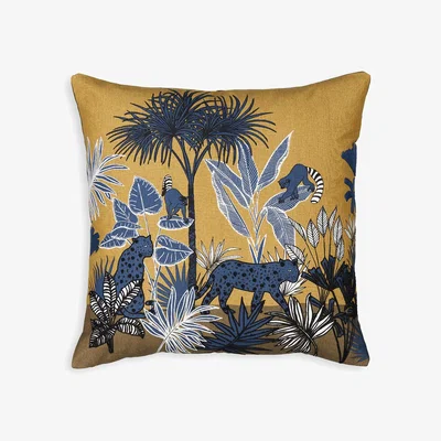 La Redoute Malacca 45 x 45cm Embroidered Jungle 100% Cotton Cushion Cover