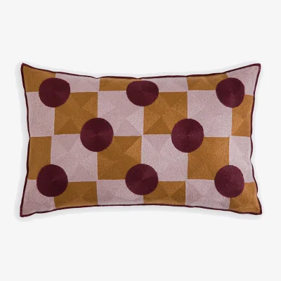 La Redoute Touma Rectangular Cushion Cover 50x30cm in Linen and Embroidered Cotton