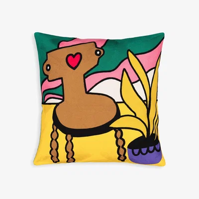La Redoute Totebot Graphic 50 x 50cm 100% Cotton Cushion Cover