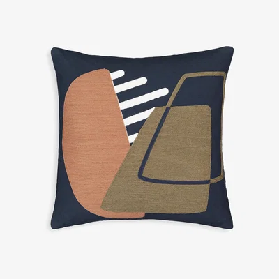La Redoute Ricochet Abstract 100% Cotton Cushion Cover