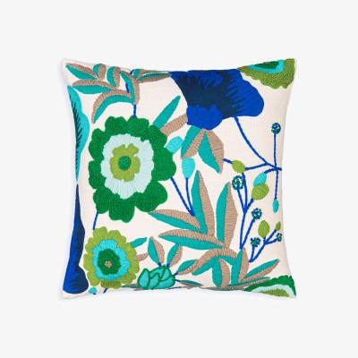 La Redoute Taklang Embroidered Floral 100% Cotton Cushion Cover