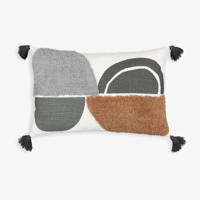 La Redoute Comoe Graphic Tufted Tassel Rectangular Cotton Cushion Cover