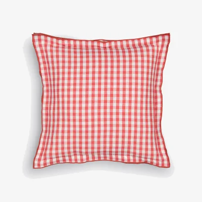La Redoute Cottage Cushion Cover in Gingham Check Cotton/Linen