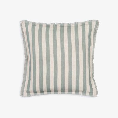 La Redoute Octavine 40 x 40cm Striped Fringed Linen/Cotton Cushion Cover