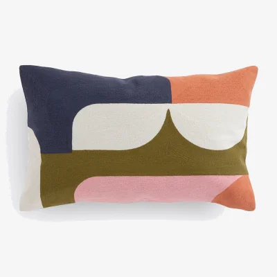 La Redoute Wonder Embroidered Cotton Rectangular Cushion Cover 60 X 40cm