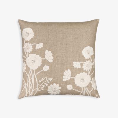 La Redoute Netta Embroidered Floral Linen Cushion Cover