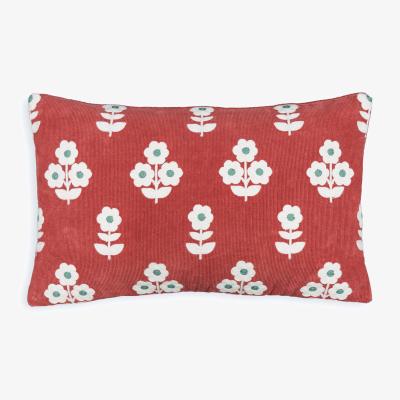 La Redoute Malanis Rectangular Floral Embroidered 100% Cotton Cushion Cover