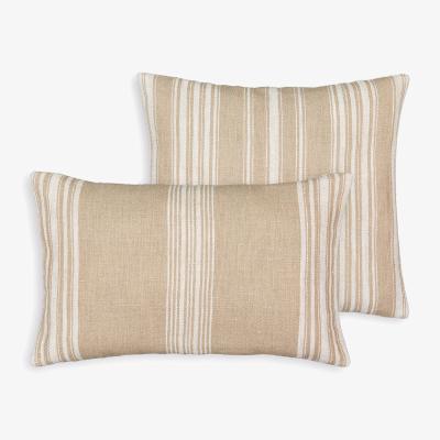 La Redoute Belaga Striped Square Cotton / Linen Cushion Cover