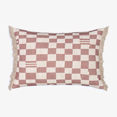 La Redoute Garoya Checkerboard Linen & Cotton Cushion Cover
