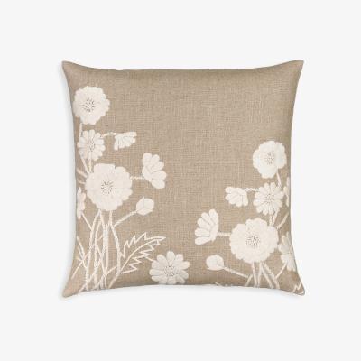 La Redoute Netta Embroidered Floral Linen Cushion Cover