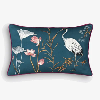 La Redoute Grue Embroidered Cushion Cover