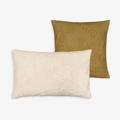 La Redoute Azra Floral Textured Cotton Square Cushion Cover