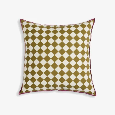 La Redoute Leiho Checked Cotton 45 X 45cm Cushion Cover