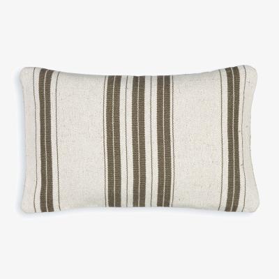 La Redoute Minille Rectangular Striped Cotton & Jute Cushion Cover