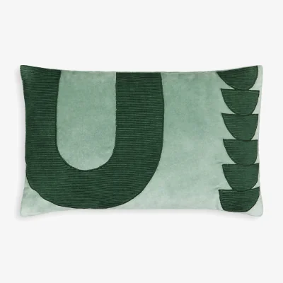 La Redoute Brimo Graphic Rectangular Velvet Cushion Cover