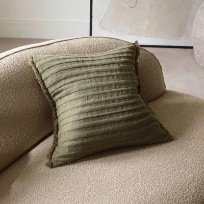Layered Lounge Beja Cotton Cushion Cover Khaki