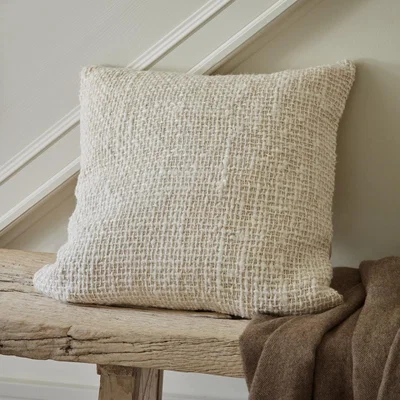Layered Lounge Cream Loose Weave Cushion Cover