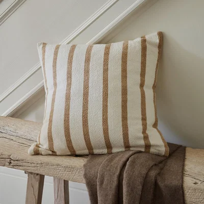 Layered Lounge Camel Stripe Cushion Cover