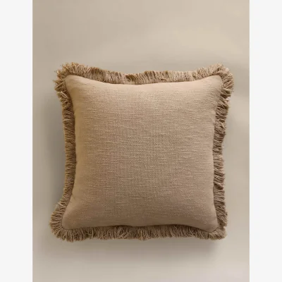 Marks & Spencer M&S Textured Fringe Cushion Cover Natural