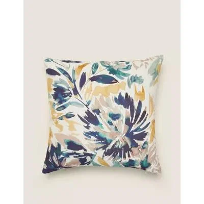 Marks & Spencer M&S Pure Cotton Floral Cushion Cover - Blue Mix, Blue Mix