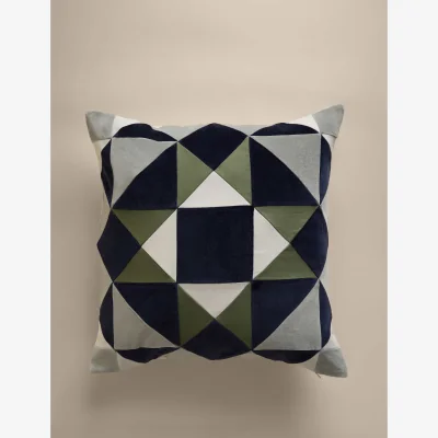 Marks & Spencer M&S Pure Cotton Patchwork Cushion Cover Green Mix