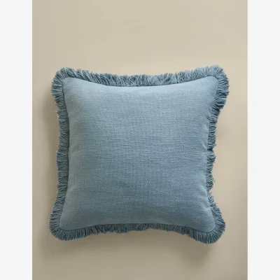 Marks & Spencer M&S Textured Fringe Cushion Cover Slate Blue
