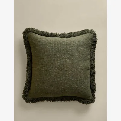 Marks & Spencer M&S Textured Fringe Cushion Cover Khaki