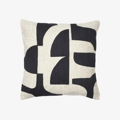 Made in Design Mundo Cushion cover textile black / 50 x 50 cm - BROSTE COPENHAGEN