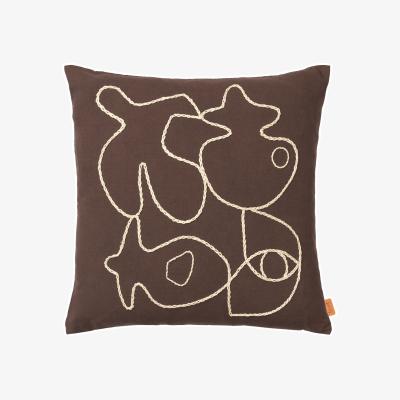Made in Design Cushion cover Figure textile / 50 x 50 cm - Hand-embroidered pattern - Ferm Living