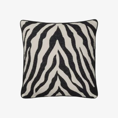 Made in Design Zebra Cushion cover textile black / 50 x 50 cm - BROSTE COPENHAGEN