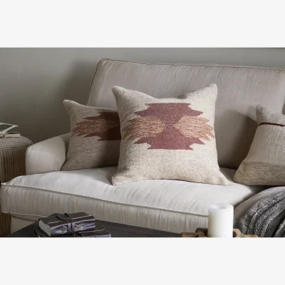 Nkuku nkuku Kabir Wool Cushion Cover | Textiles | Rust | 50 x 50 cm