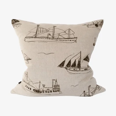 Nordic Nest Fine Little Day Ohoy cushion cover Natural brown 48x48 cm