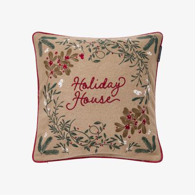 Nordic Nest Lexington Holiday House wool mix cushion cover 50x50 cm Beige-multi