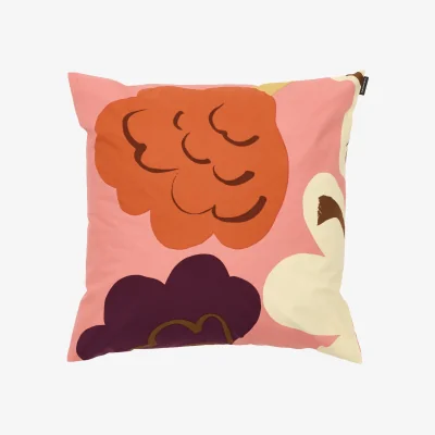 Nordic Nest Marimekko Kukasta Kukkaan cushion cover Pink-off white-plum-terracotta 50x50 cm