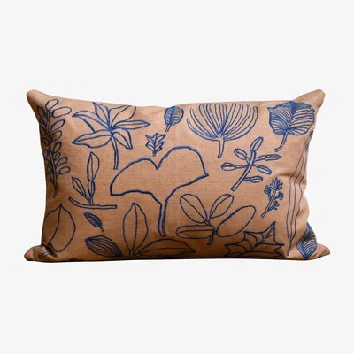 Nordic Nest Fine Little Day Botanic cushion cover 38x58 cm Brown-blue